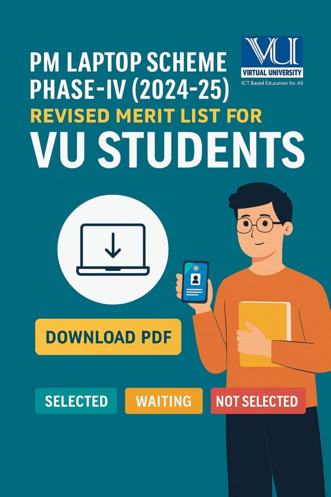 Updated VU Uploaded 2nd Revised Merit List – PM Laptop Scheme Phase-IV (2024-25) | VU Scholar Guide